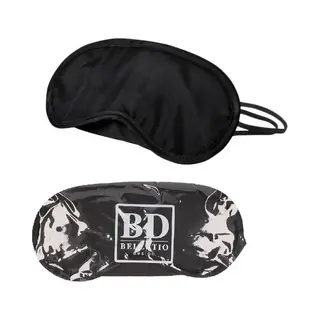 Bellatio Design Slaapmaskers - 4x - Oogmaskers - Microfiber - One Size Fits All - Zwart - Elastiek - Reismaker - 18 X 9 Cm