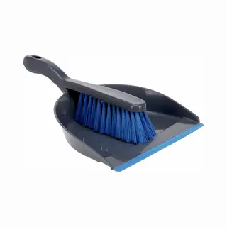 Stoffer En Blik - Voor Binnen - Kunststof - Antraciet/blauw