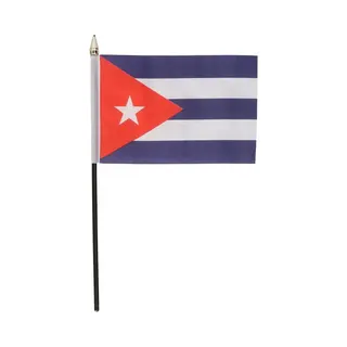 Cuba - Mini Vlaggetje Van 10 X 15 Cm Op Stokje - Landen Vlag - H27 Cm - Polyester