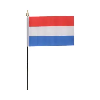 Nederlands Mini Vlaggetje Op Stokje - 10x15 Cm - Polyester - H27 Cm