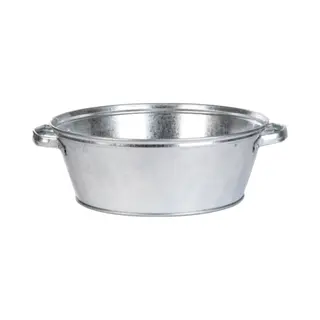 Esschert Design Set Van 1x Ronde Zilveren Zinken Teil 11 Liter - Tuin Artikelen/decoratie - Metalen Emmers