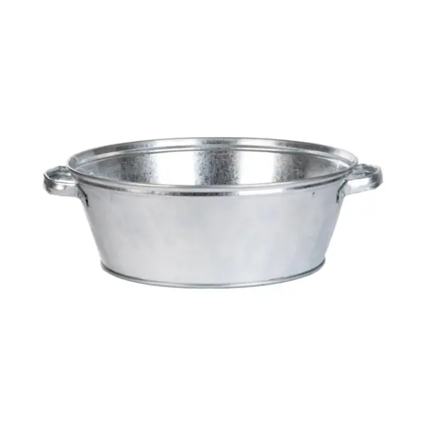 Esschert Design Set Van 1x Ronde Zilveren Zinken Teil 11 Liter - Tuin Artikelen/decoratie - Metalen Emmers thumbnail