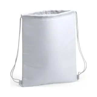 Koeltasje Rugzak Met Draagkoord - Wit - 32 X 42 Cm - Drankjes/lunch Rugtas - Polyester/aluminium