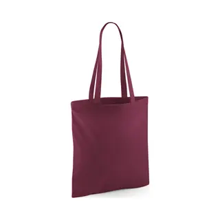 Draagtasje Met Hengsels - Bordeaux - 42 X 38 Cm - Katoen - 10 Liter - Boodschappen - Gymtas - Voor Kinderen En Volwassenen