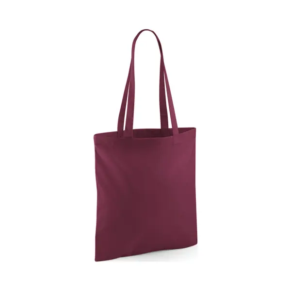 Draagtasje Met Hengsels - Bordeaux - 42 X 38 Cm - Katoen - 10 Liter - Boodschappen - Gymtas - Voor Kinderen En Volwassenen thumbnail
