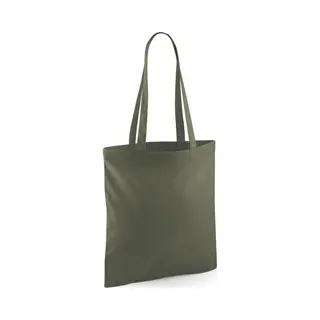 Draagtasje Met Hengsels - Olijfgroen - 42 X 38 Cm - Katoen - 10 Liter - Boodschappen - Gymtas - Voor Kinderen En Volwassenen