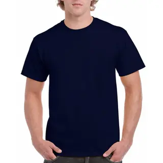 Gildan T-shirts Navy Blauw Voor Heren - Zware 200gr Kwaliteit - Basic Shirts - Katoen - Korte Mouwen - Comfort Pasvorm Xxl