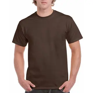 Gildan T-shirts Donkerbruin Voor Heren - Zware 200gr Kwaliteit - Basic Shirts - Katoen - Korte Mouwen - Comfort Pasvorm Xl