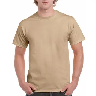 Gildan T-shirts Beige Voor Heren - Zware 200gr Kwaliteit - Basic Shirts - Katoen - Korte Mouwen - Comfort Pasvorm Xxl