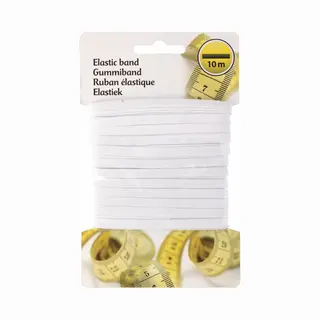 Elastiek Band - 10 Meter - Wit - Breedte 5 Mm - Kleding/mondkapjes