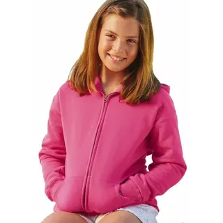 Fruit of the Loom Fuchsia Roze Katoenmix Vest Met Capuchon Voor Meisjes 128 (7-8 Jaar)