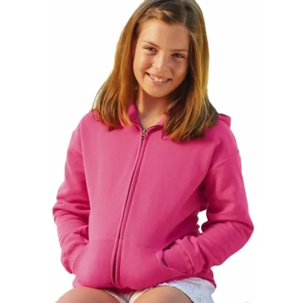 Fruit of the Loom Fuchsia Roze Katoenmix Vest Met Capuchon Voor Meisjes 140 (9-11 Jaar) thumbnail