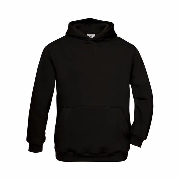B&C Hooded Sweater - Zwart - Trui Met Capuchon - Kinderen 122/128 thumbnail