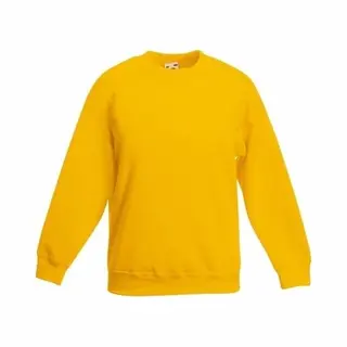 Fruit Of The Loom Sweater - Geel - Voor Kinderen - Katoenmix 110/116