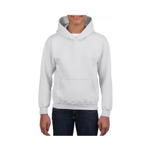 Gildan Sweater Met Capuchon - Wit - Voor Kinderen - Kinderkleding - Lange Mouwen - Hoodie 104/110 thumbnail