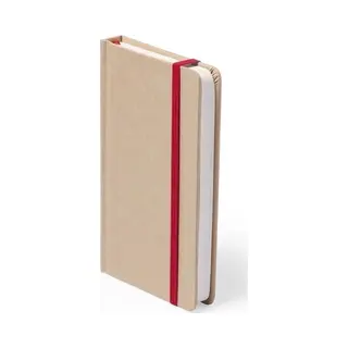 Happyshopper Notitieboekje A5 - Notitieboek - Logboek - To Do Lijst - Hardcover - Elastiek - Blanco - 100 Pagina's - Karton - Beige - Rood