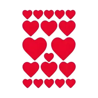 Hartjes Love Stickers - 57x St - 1 Tot 4 Cm - Huwelijk - Rood - Liefde/valentijnsdag - Hartjesstickers