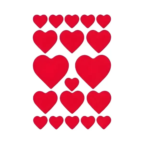 Hartjes Love Stickers - 57x St - 1 Tot 4 Cm - Huwelijk - Rood - Liefde/valentijnsdag - Hartjesstickers thumbnail