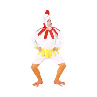 Witte Kip/haan Verkleedkleding Kostuum - Dierenpak - Carnavals Outfit - Kippenpak - Volwassenen 52/54