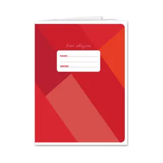 Schrift - A5 Formaat - Rood - Schoolschrift - Lijntjes - Lijntjesschriften - Gelinieerd - Oefenschrift