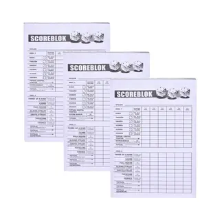 Scoreblok Yahtzee - 3x - Blok 100 Vellen - Dobbelspel - Punten Opschrijven - 10 X 15 Cm - Puntentelling