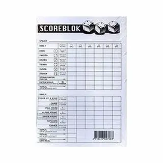 Haza Yahtzee Scoreblok - 100 Vellen Voor Dobbelspel - 15 X 10 Cm