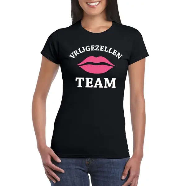 Bellatio Decorations Vrijgezellenfeest Team T-shirt Zwart Dames - Vrijgezellen Shirt M thumbnail