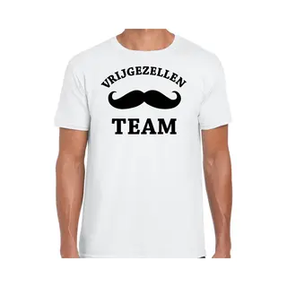 Bellatio Decorations Vrijgezellenfeest Team T-shirt - Wit - Voor Heren - Vrijgezellen Party - Korte Mouwen M