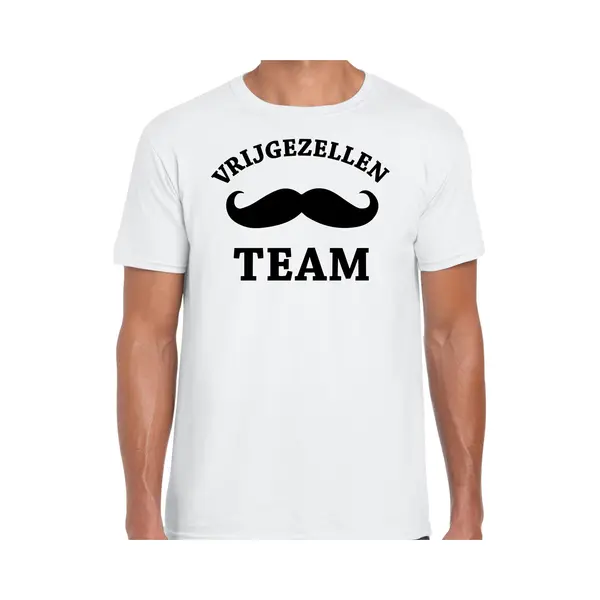 Bellatio Decorations Vrijgezellenfeest Team T-shirt - Wit - Voor Heren - Vrijgezellen Party - Korte Mouwen M thumbnail