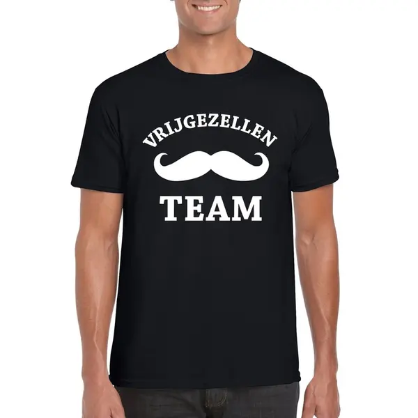 Bellatio Decorations Vrijgezellenfeest Team T-shirt - Zwart - Voor Heren - Vrijgezellen Party - Korte Mouwen S thumbnail