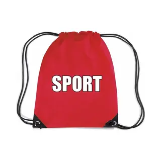 Bellatio Decorations Nylon Sport Gymtasje/ Sporttasje/ Zwemtasje - Rood - Jongens En Meisjes