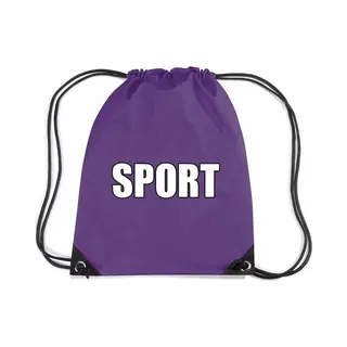 Bellatio Decorations Nylon Sport Gymtasje/ Sporttasje/ Zwemtasje - Paars - Jongens En Meisjes