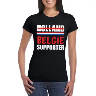 Bellatio Decorations Zwart Belgie Shirt Voor Teleurgestelde Holland Supporters - Belgie Supporter T-shirt L