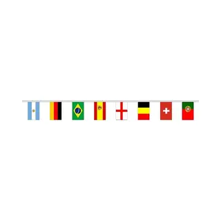 Internationale Vlaggenlijn Landen Thema - 20 Meter - 32 Landen - Polyester