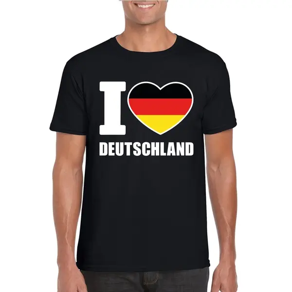 Bellatio Decorations Zwart I Love Deutschland Supporter Shirt Heren - Duitsland T-shirt Heren Xxl thumbnail