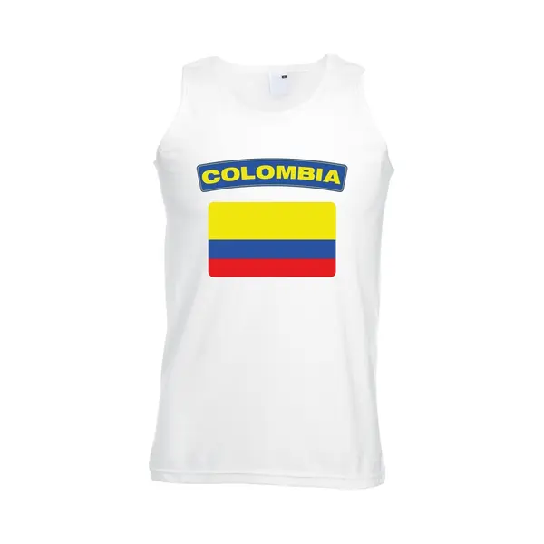 Bellatio Decorations Colombia Singlet Shirt/ Tanktop Met Colombiaanse Vlag Wit Heren Xl thumbnail
