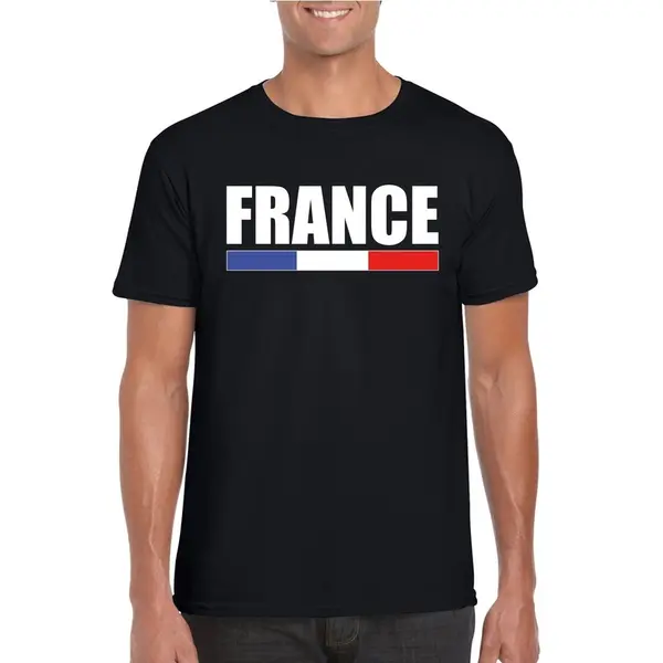 Bellatio Decorations Zwart Frankrijk Supporter T-shirt Voor Heren - Franse Vlag Shirts S thumbnail