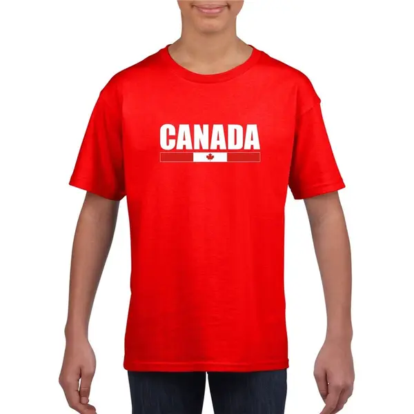 Bellatio Decorations Rood Canada Supporter T-shirt Voor Heren - Canadese Vlag Shirts 122/128 thumbnail