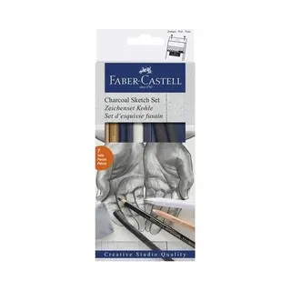 Faber-Castell Tekenen Met Houtskool Set - 7 Delig - Creatief Hobby Speelgoed - Kinderen En Volwassenen