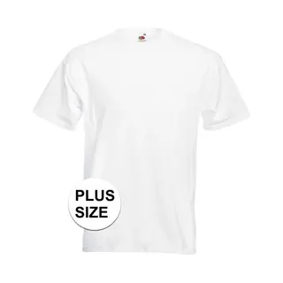 Fruit Of The Loom Grote Maten T-shirt - Wit - Heren - Voordelig - Katoen - Herenkleding 5XL