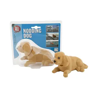 Knikkend Hondje Voor Auto Dashboard - Hoedenplank - 16x7 Cm - Beige