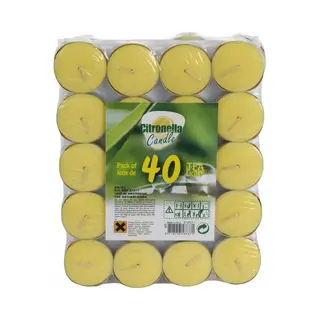 Citronella Waxinelichtjes/theelichtjes - 40x Stuks - Waxine Kaarsjes - Gitrus Geurkaarsen