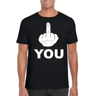 Bellatio Decorations Fuck You T-shirt Zwart - Heren - Katoen L