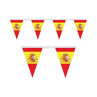 Vlaggenlijn Spanje - 20 Meter - Polyester - Spaanse Slinger - Landen Punt Vlaggetjes - Feestartikelen