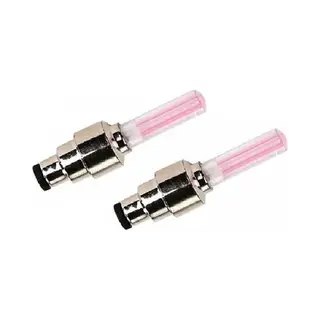 2x Fietslicht Ventiel Kleur Roze Deluxe - Wiel Led Incl Batterijen - Ventielverlichting / Ventiellampjes