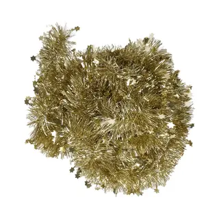 Decoris 2x Gouden Kerstversiering Folie Slinger Met Ster 270 Cm