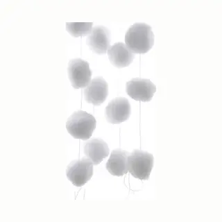 Bellatio Decorations Decoris Sneeuwballen Slinger - 2x - Wit - 180 Cm - Sneeuwversiering - Kerstmis Decoratie