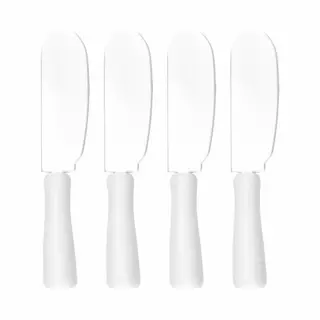 Botermessen Set 4x Stuks - Smeermessen - Rvs - 10 Cm - Kruidenboter/tapenade Mesjes