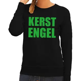Bellatio Decorations Foute Kersttrui / Sweater Kerst Engel Zwart Voor Dames - Kersttruien L
