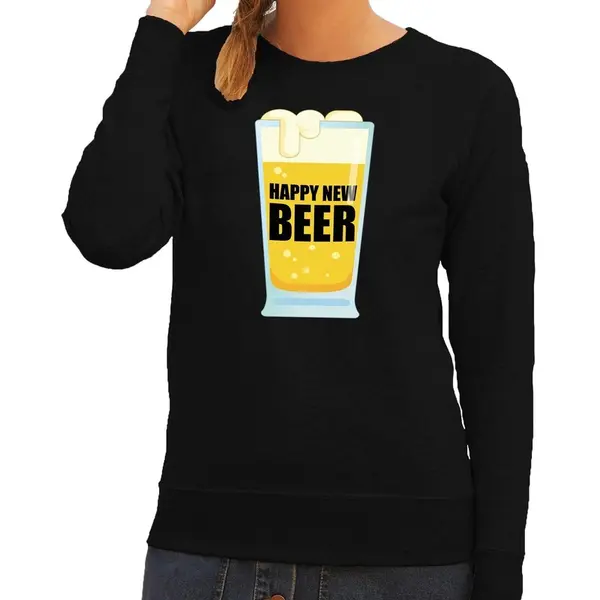 Bellatio Decorations Oud En Nieuw Sweater/ Trui Happy New Year Zwart Dames - Nieuwjaarsborrel Kleding Xs thumbnail